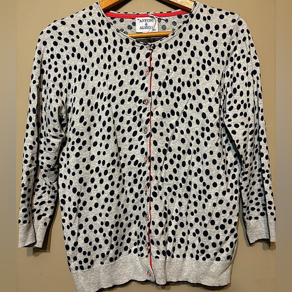 Antoni & Alison Sweaters - ANTONI & ALISON London Polka Dot Cardigan